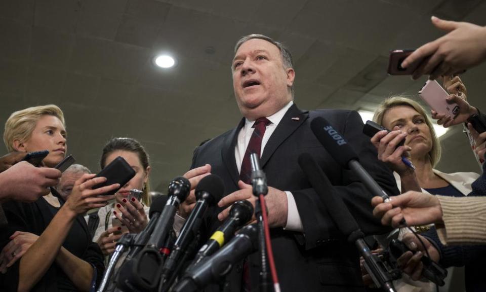 Mike Pompeo repeated administration claims that there was no direct evidence connecting the Saudi crown prince to Kahshoggi’s murder.