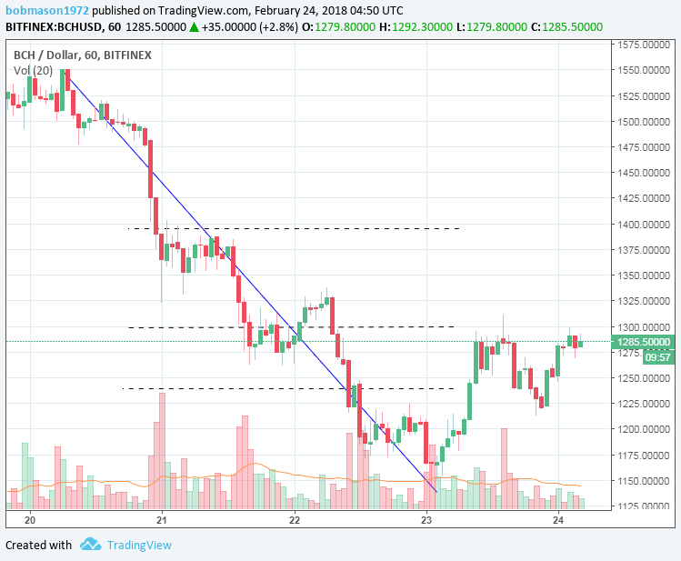 BCH/USD 24/02/18 Hourly Chart