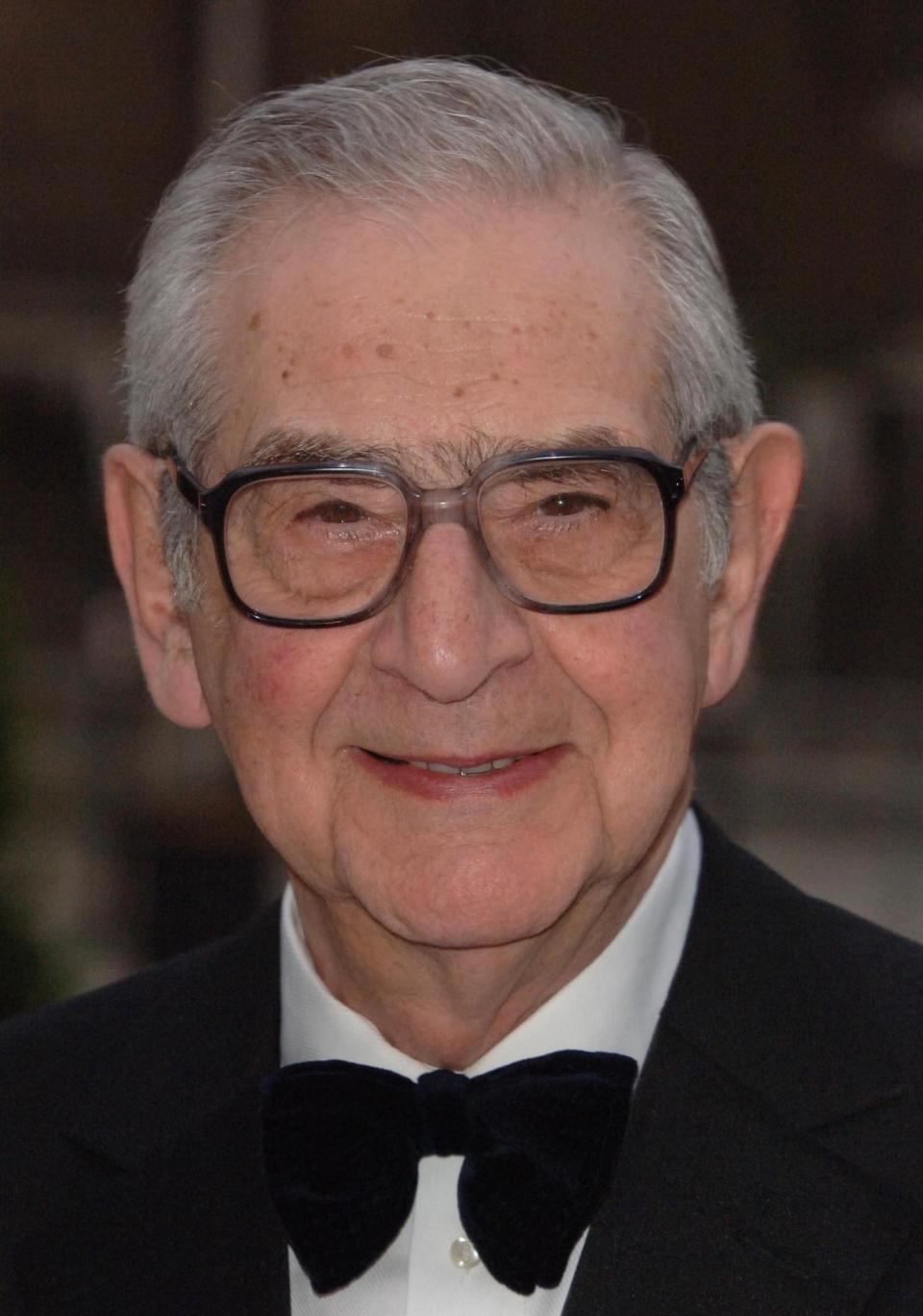 Denis Norden arrives at ITV's 50th Anniversary Dinner (PA Archive/PA Images)