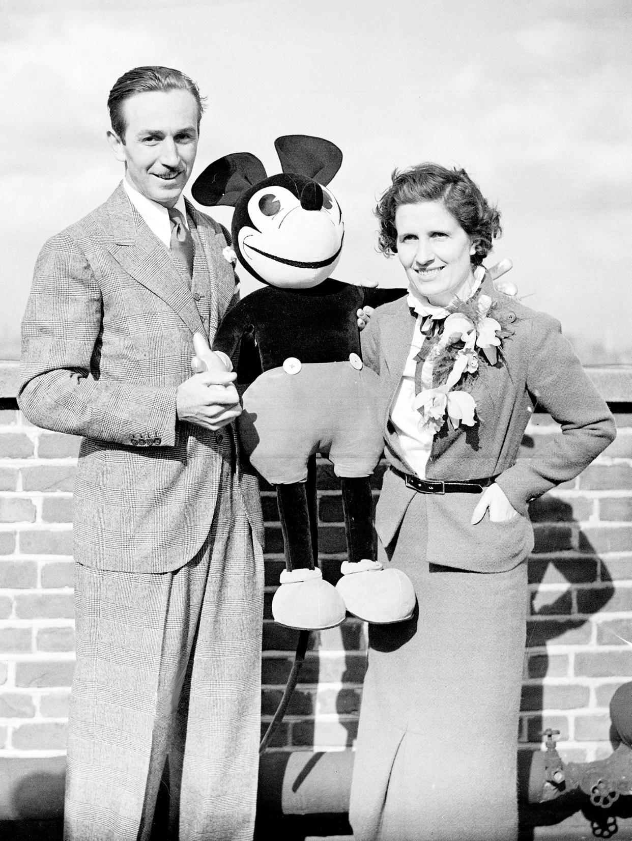 Along with Mickey Mouse, Walt Disney had one of his earliest successes with the 1929 short "Skeleton Dance." Here he is with his wife Lillian.