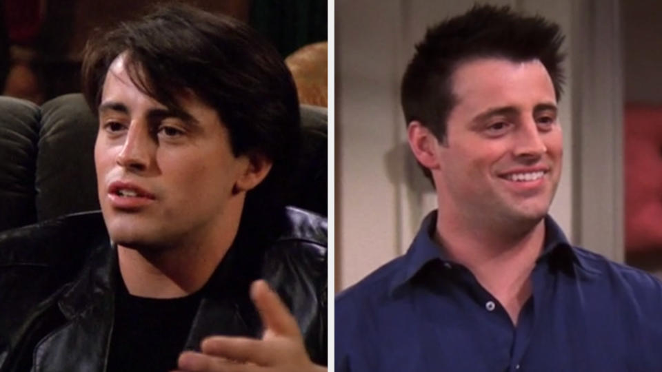 Matt LeBlanc in the first episode of "Friends" vs. the last episode