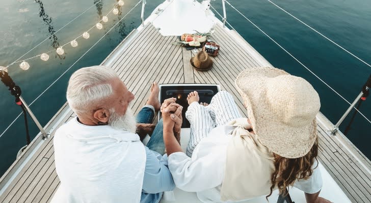 A senior couple enjoying their above average net worth at retirement