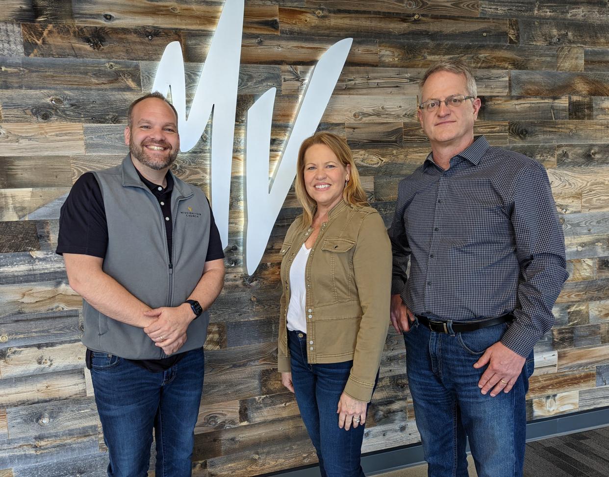 MissionView Church's Rev. Matt Haupt, Kelly Hansen, director of ministry, and church elder Todd LaPage oversaw construction of the church's new building in North Canton. MissionView previously rented space from Hoover High School.