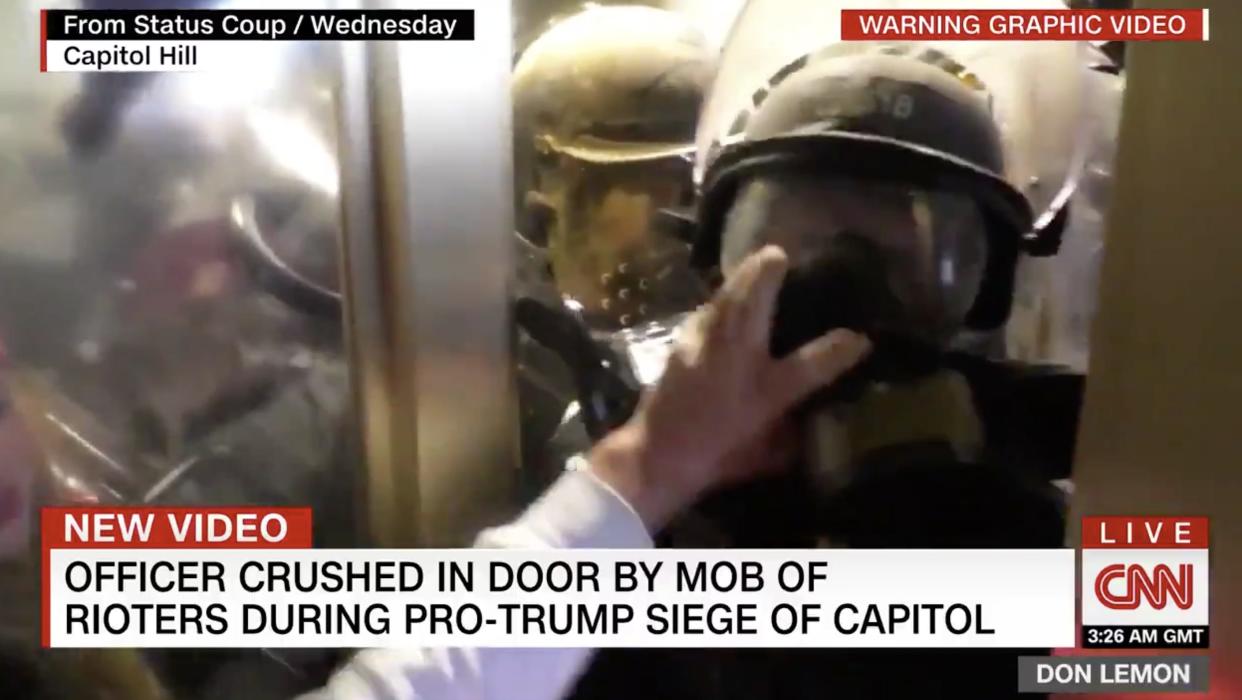 CNN aired video of Trump mob assaulting officers
