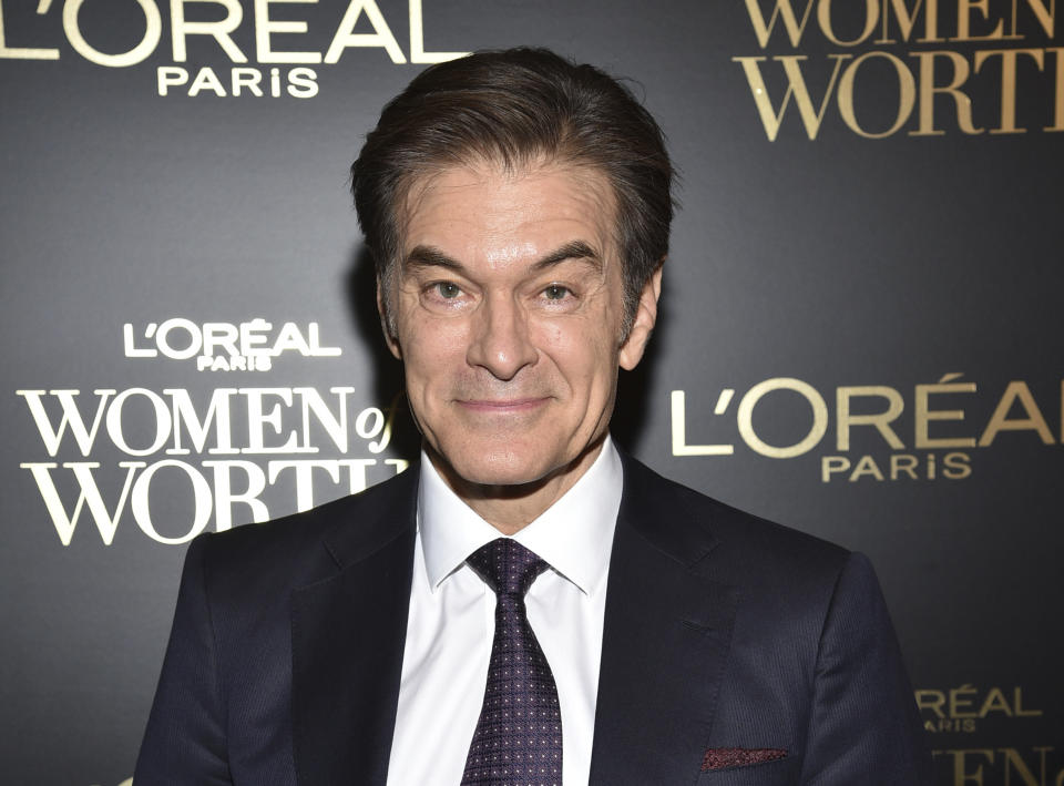 FILE - This Dec. 4, 2019 file photo shows Dr. Mehmet Oz at the 14th annual L'Oreal Paris Women of Worth Gala in New York. Oz, joins the Republican field of possible candidates aiming to capture Pennsylvania's open U.S. Senate seat in next year's election. (Photo by Evan Agostini/Invision/AP, File)