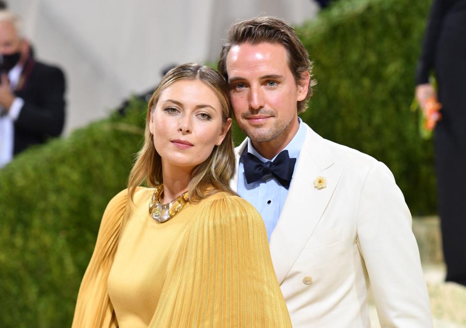 Maria Sharapova and Alexander Gilkes, pictured here at the 2021 Met Gala in New York.