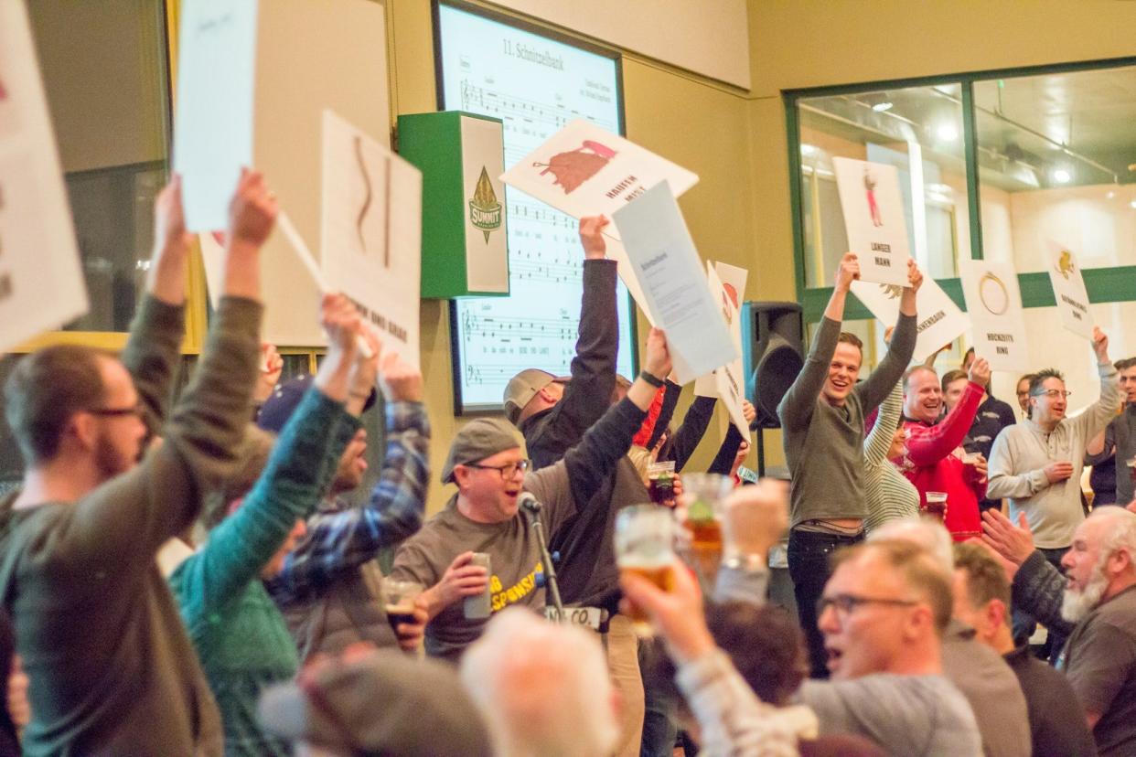 Photos of 'Beer Choir' events in the Minneapolis-St. Paul area as the concept has grown to 60 chapters in the U.S., Canada and Switzerland.