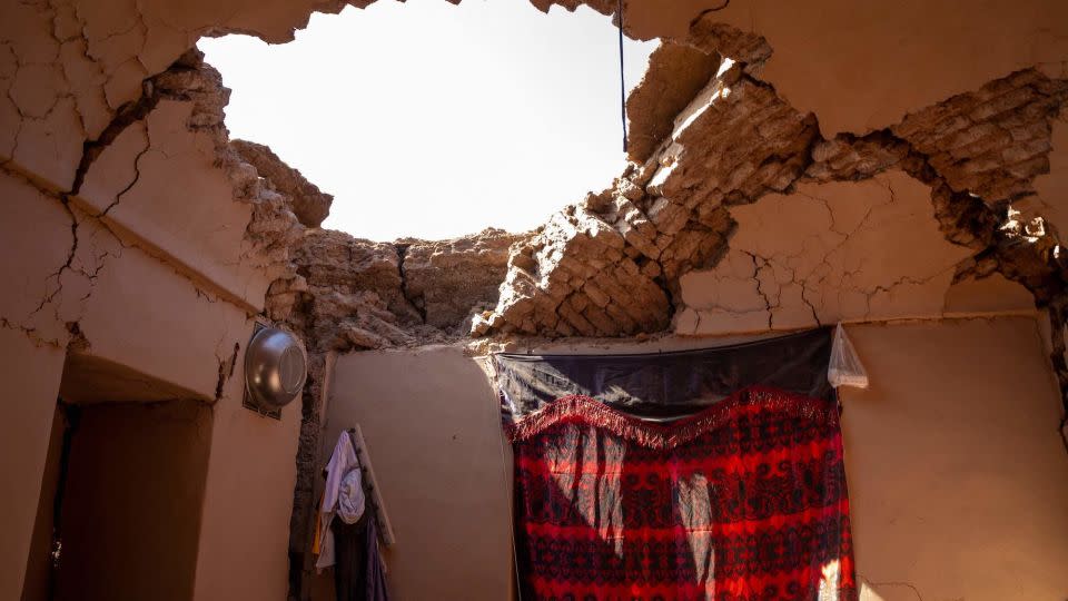 A badly destroyed house, one of thousands across Herat province in western Afghanistan. - MUHAMMAD BALABULUKI/AFP/Middle East Images/AFP via Getty Images