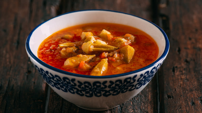 bowl of okra soup 