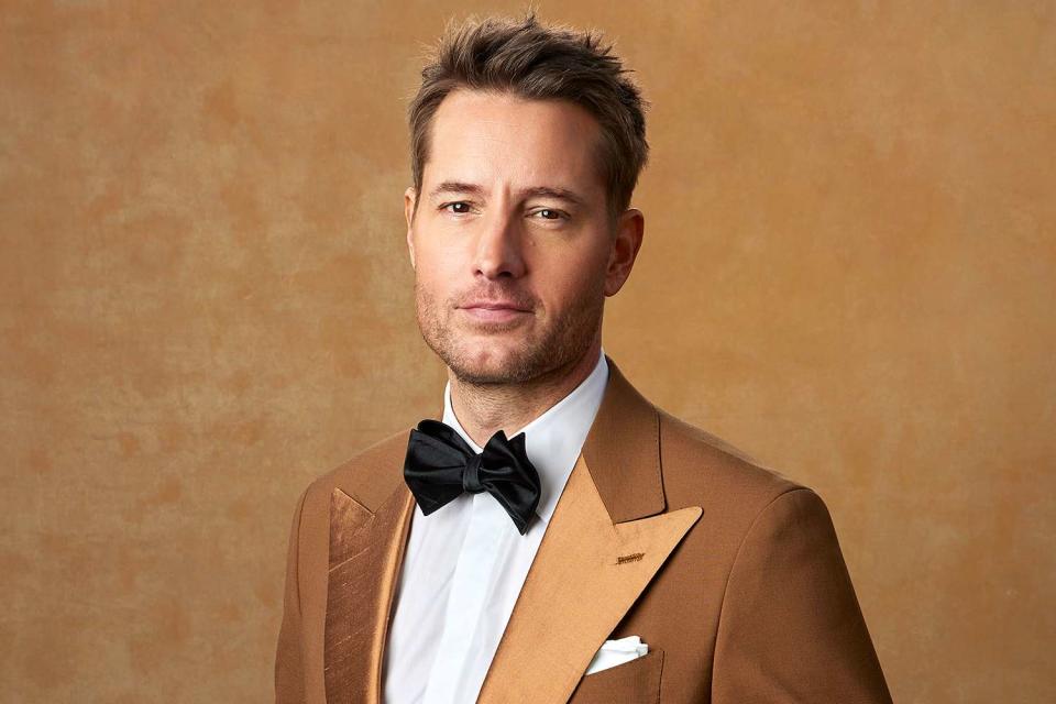 <p>Dan Doperalski/Golden Globes 2024/Golden Globes 2024 via Getty</p> Justin Hartley at the portrait booth at the 81st Golden Globe Awards held at the Beverly Hilton Hotel on January 7, 2024 in Beverly Hills, California. 