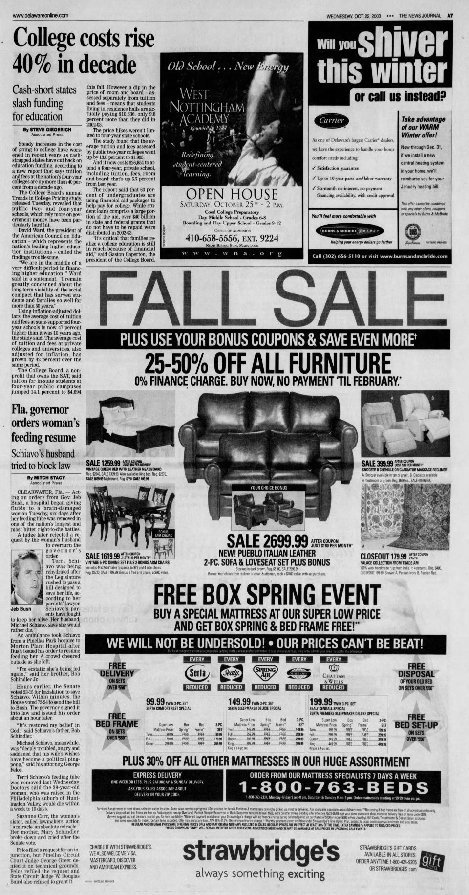 Page A7 of The News Journal from Oct. 22, 2003.