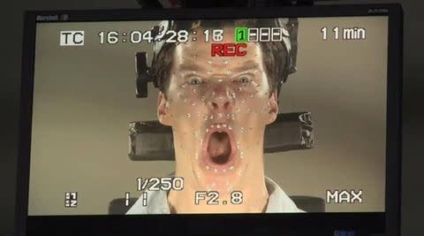 benedict cumberbatch as smaug motion capture scream the hobbit.