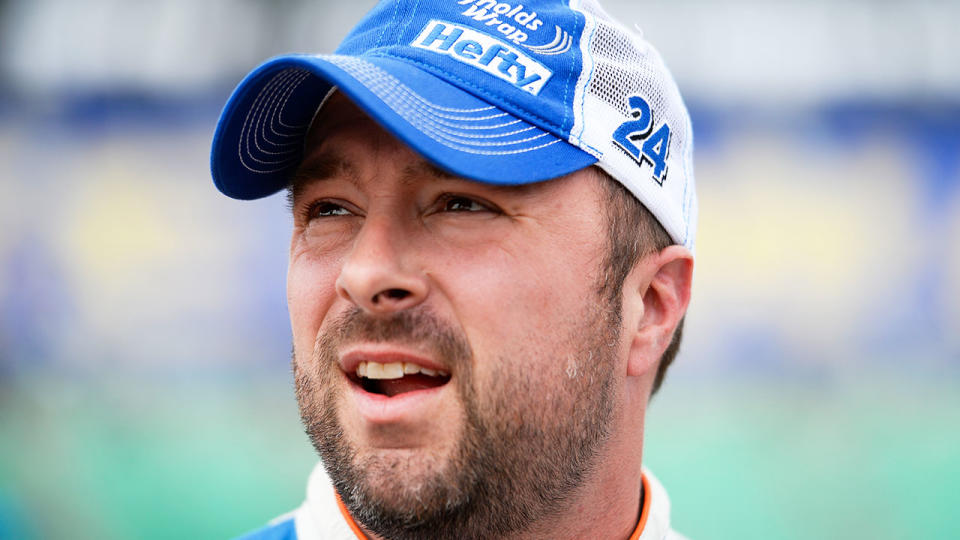 Eric McClure (pictured) before a NASCAR race.