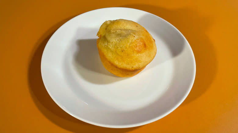cornbread muffin on plate