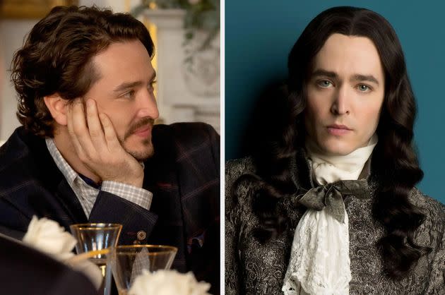 Alexander Vlahos in Irish Wish (left) and Versailles (right)