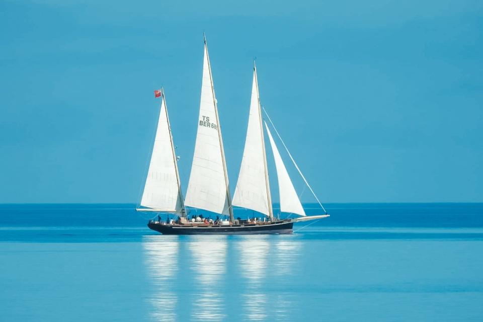 The Spirit of Bermuda is one of three tall ships scheduled to visit for Sail Portsmouth this August. It is a three-masted vessel and a replica of the British answer to the fast, agile Baltimore privateers.