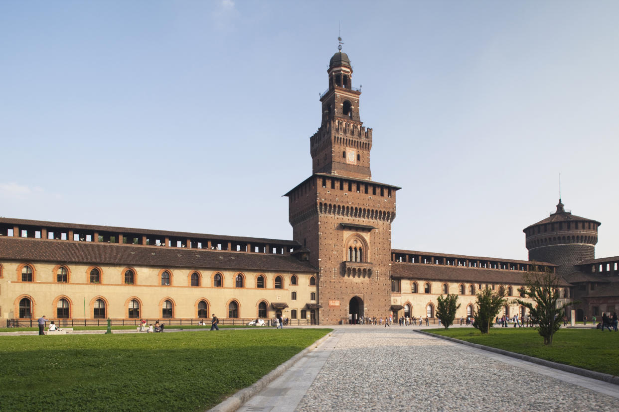 Castello Sforzesco castle in Milan. (Walter Bibikow / Getty Images)