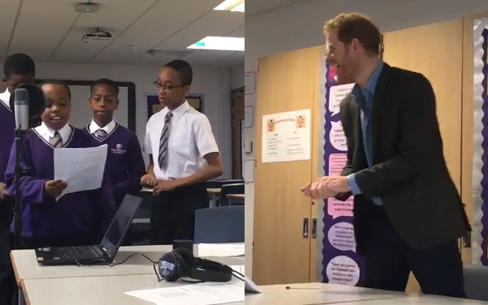 Prince Harry watches young performers at Nottingham Academy