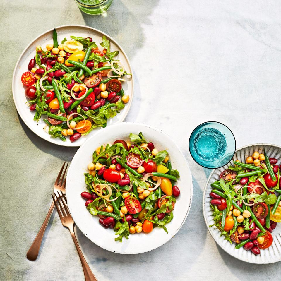 Three-Bean Salad with Tomatoes and Tangy Creole Dressing