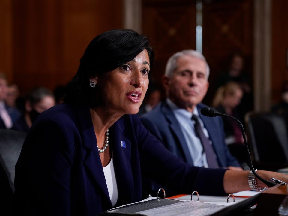 Dr. Rochelle Walensky, director of the Centers for Disease Control and Prevention (CDC), and top infectious disease expert Dr. Anthony Fauci testify before the Senate Health, Education, Labor, and Pensions Committee July 20, 2021 on Capitol Hill