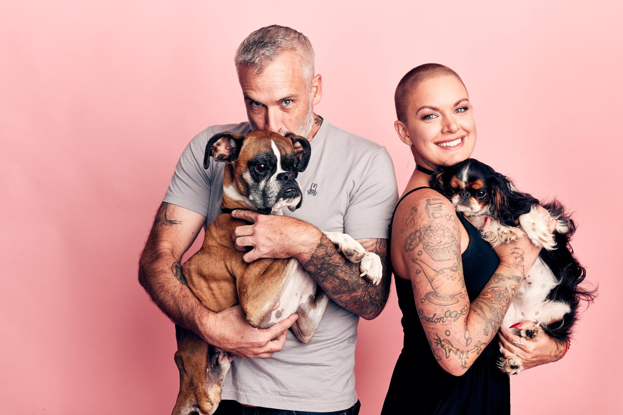 Byron Giese (L) and Amanda Giese of Animal Planet’s ‘Amanda to the Rescue’ pose for a portrait during the 2018 Summer Television Critics Association Press Tour at The Beverly Hilton Hotel on July 26, 2018 in Beverly Hills, California. (Photo by Robby Klein/Getty Images)