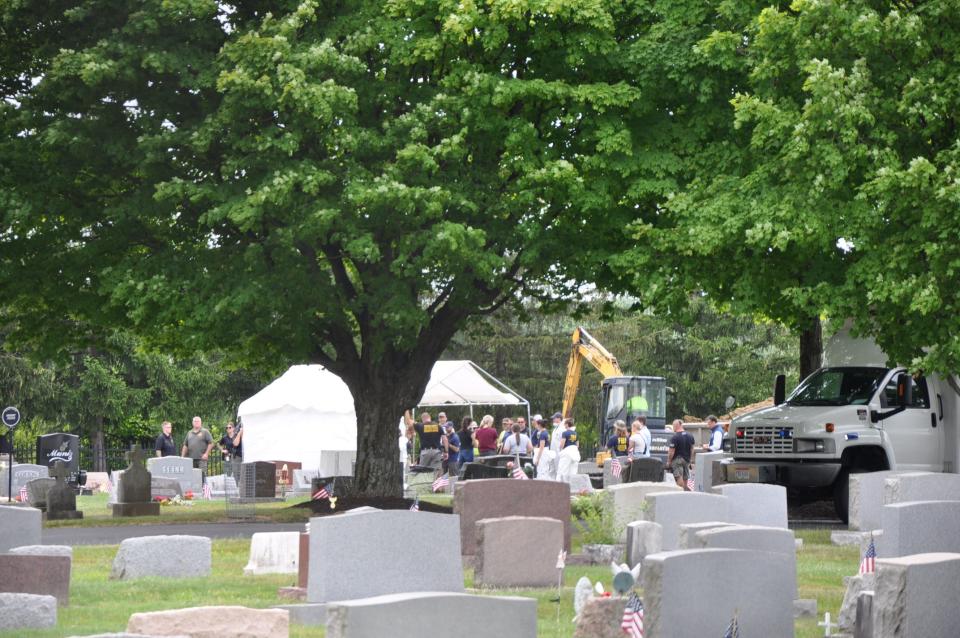 Federal and local investigators exhumed the body of Kathryn Menendez in St. Joseph's Cemetery in Alliance on June 25, 2024. She was murdered in 1994 and her case remains unsolved.