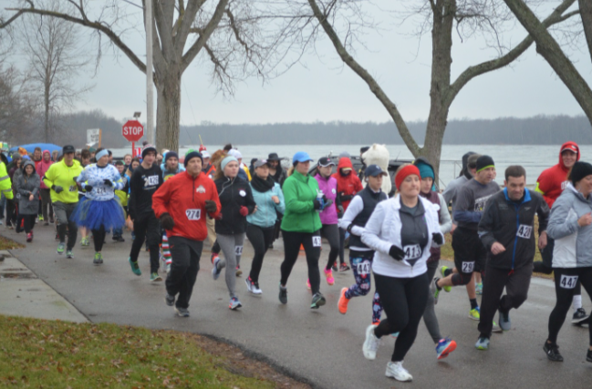 Participants compete in a previous Chippewa Lake Polar Bear Jump and Fun Run/Walk. The event is scheduled for Feb. 3 this year.