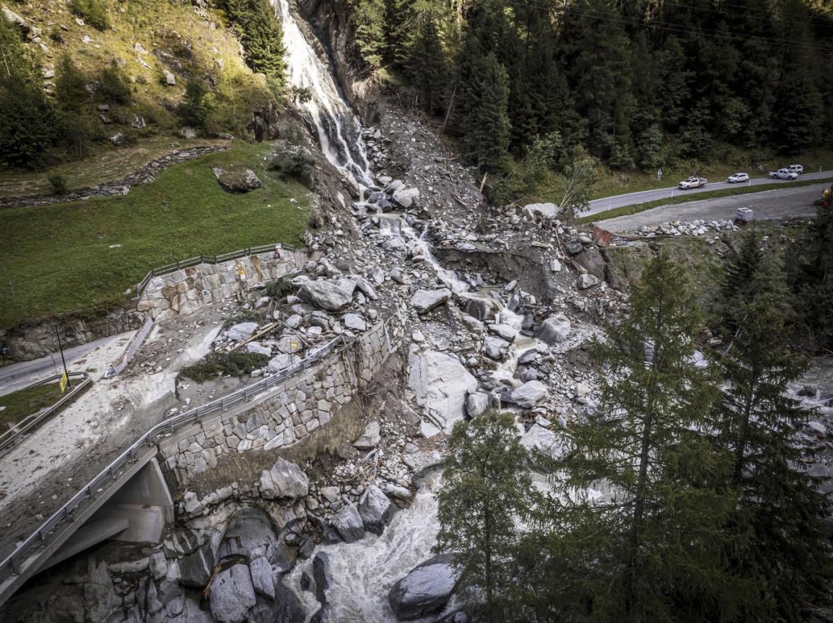 Tourists helicoptered down from Swiss mountain resort after mudslide cuts off road access