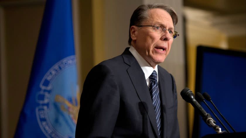 National Rifle Assn. CEO Wayne LaPierre is seen here defending gun ownership following the 2012 Newtown massacre. His organization advocated for the Florida gag rule preventing doctors from asking patients about guns in the home.