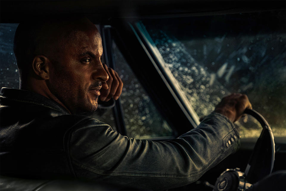 <p>Ricky Whittle as Shadow Moon in Starz’s <i>American Gods</i>.<br><br>(Photo: Starz) </p>