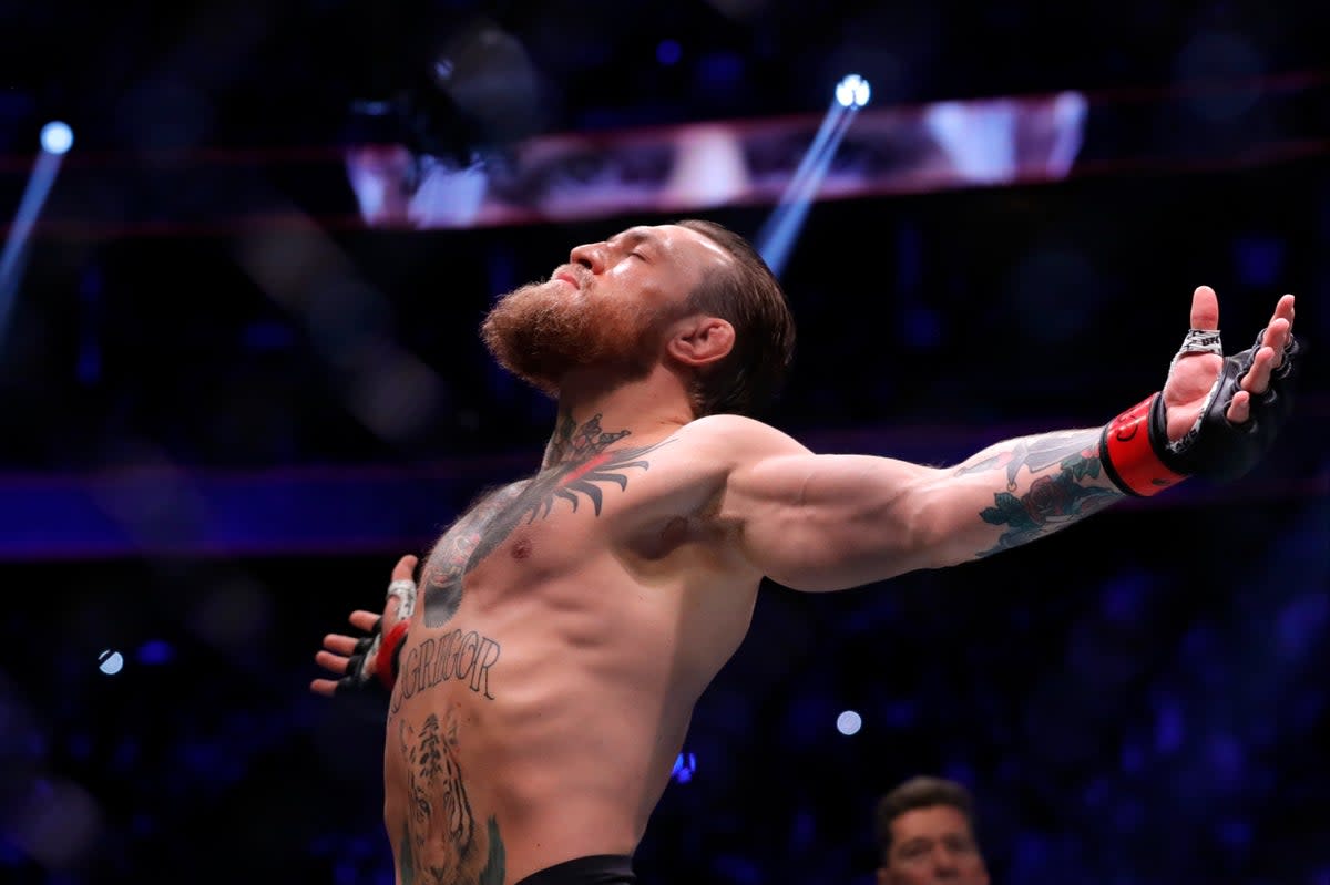 Conor McGregor ahead of his last win, a 40-second TKO of Donald Cerrone in 2020 (Getty Images)