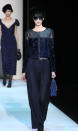 <b>Milan Fashion Week AW13: Giorgio Armani </b><br><br>Navy was a key look on the catwalk.<br><br>© Getty