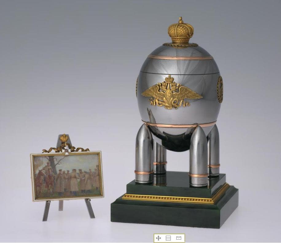 Faberge Firm Imperial Steel Easter Egg, 1916 (The Moscow Kremlin Museums)