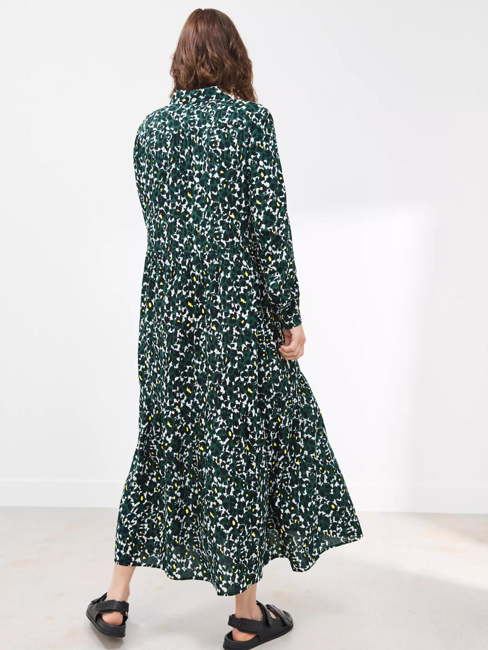 The tiered shirt-dress has a flattering, fluid shape. (John Lewis & Partners)