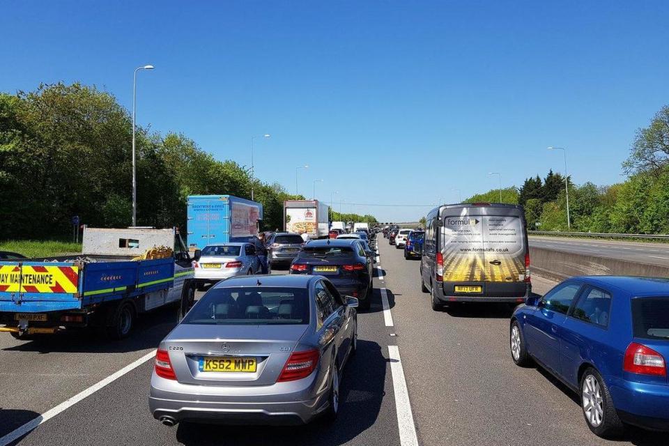 M25: The dogs were thrown onto the busy road on Sunday evening (Graeme Maughan)