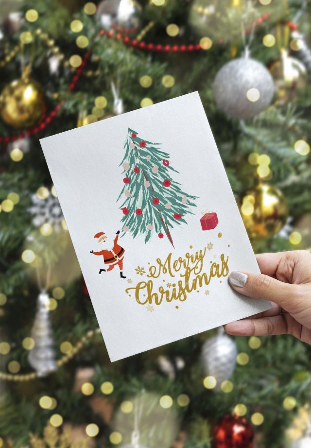 Watercolor Washi Tape Christmas Tree | Greeting Card