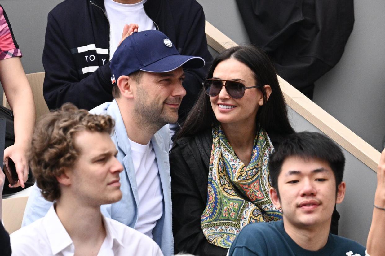 Chef Daniel Humm and Demi Moore attend the French Open 2022 at Roland Garros on June 05, 2022 in Paris, France.