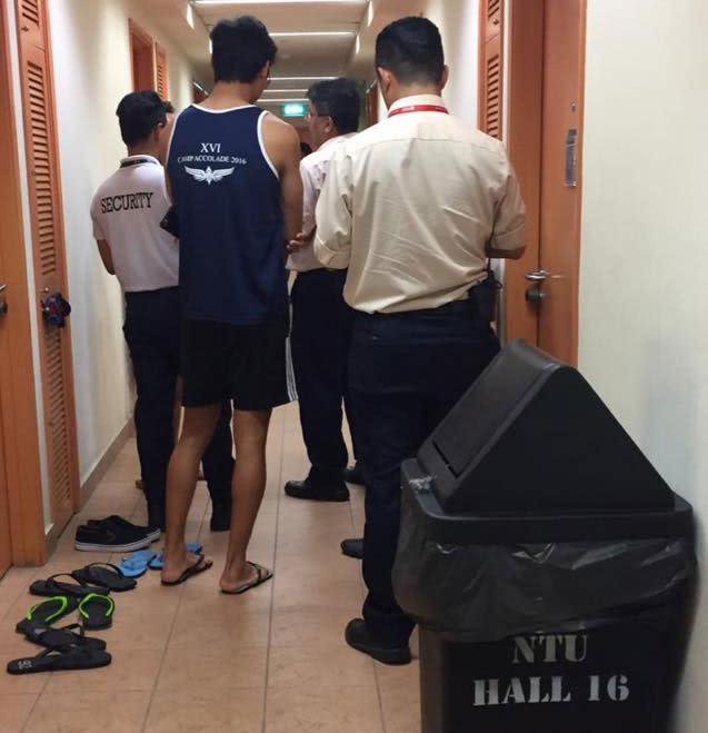 This is the second incident of an alleged peeping tom being caught at NTU's Hall 16 this year. (PHOTO: Tan Zheng Yee / Nanyang Chronicle)