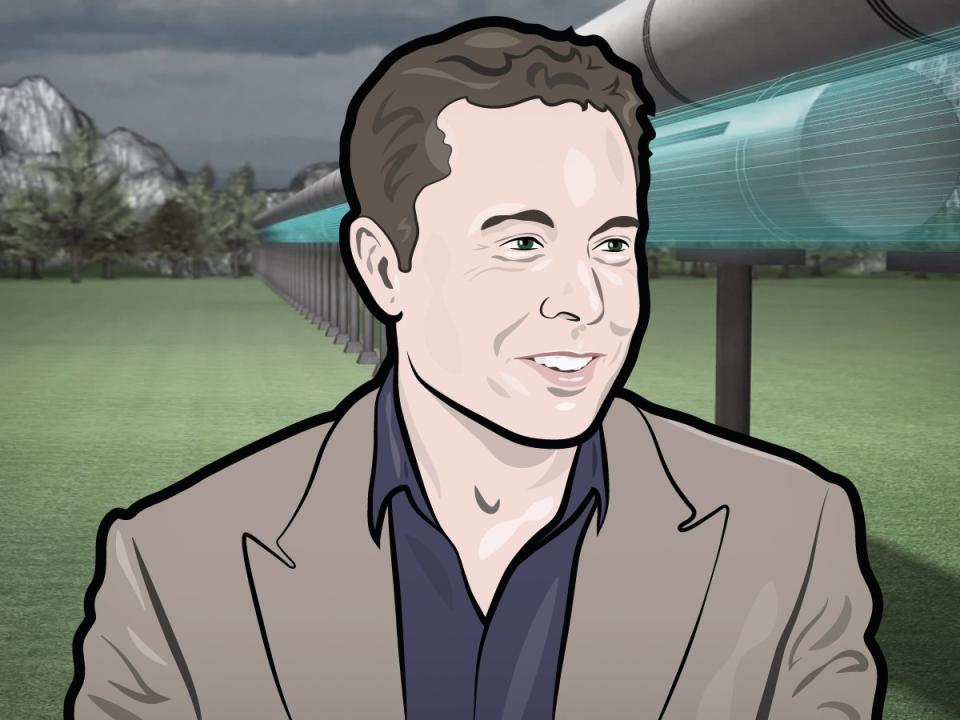 Elon Musk Hyperloop Portrait Illustration 