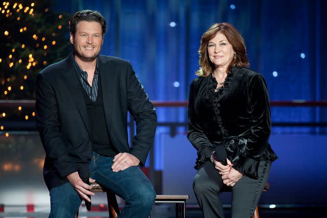 <p>Lewis Jacobs/NBCU Photo Bank/NBCUniversal/Getty</p> Blake Shelton and Dorothy Shackleford during 'Blake Shelton's Not-So-Family Christmas'.