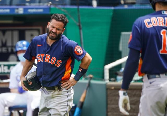 Astros stars get drilled by pitches during exhibition game