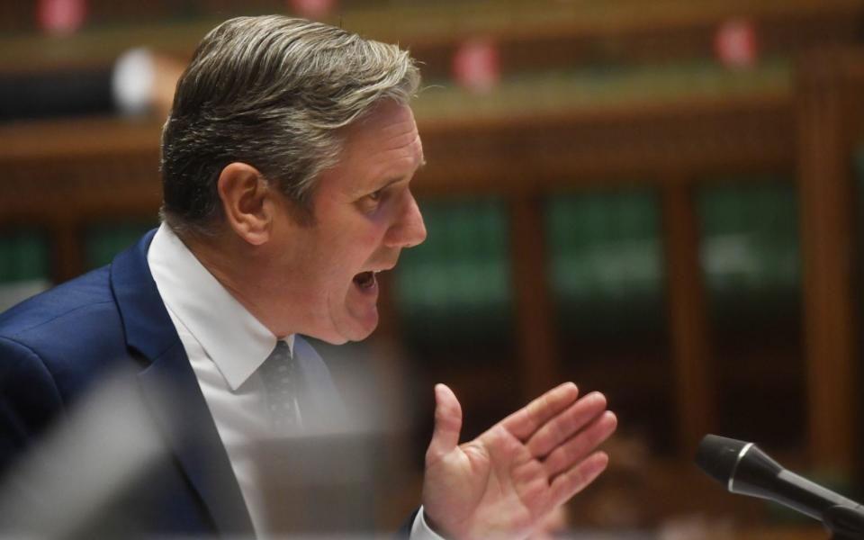 Sir Keir Starmer during PMQs