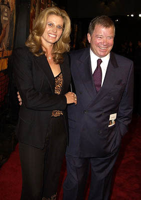 William Shatner and wife at the Hollywood premiere of Warner Brothers' Showtime