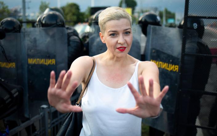 Ms Kolesnikova, an outspoken critic of Mr Lukashenko, was jailed for her role in mass protests that broke out in Belarus in 2020 following the widely discredited reelection of Mr Lukashenko (Copyright 2020 The Associated Press. All rights reserved)