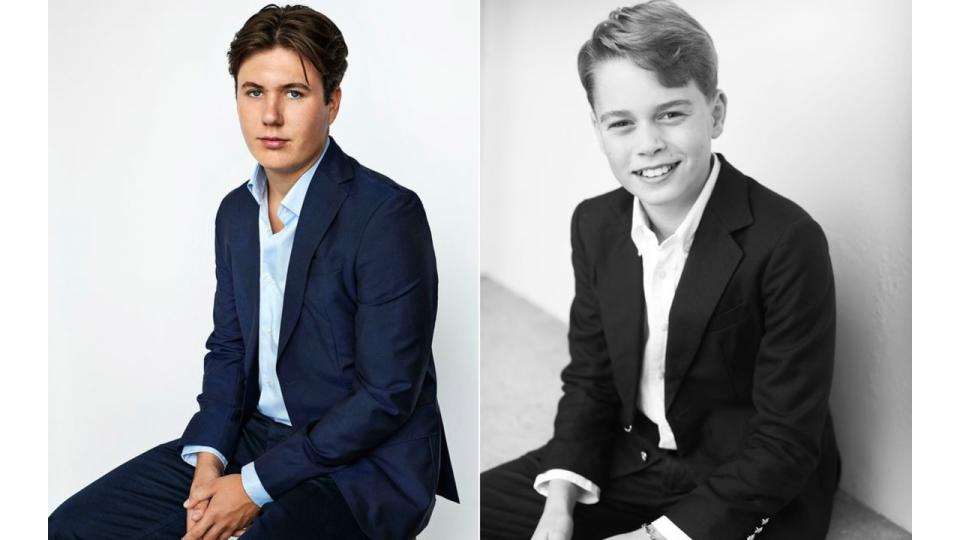 Crown Prince Christian's 18th birthday portrait and Prince George on his 11th 