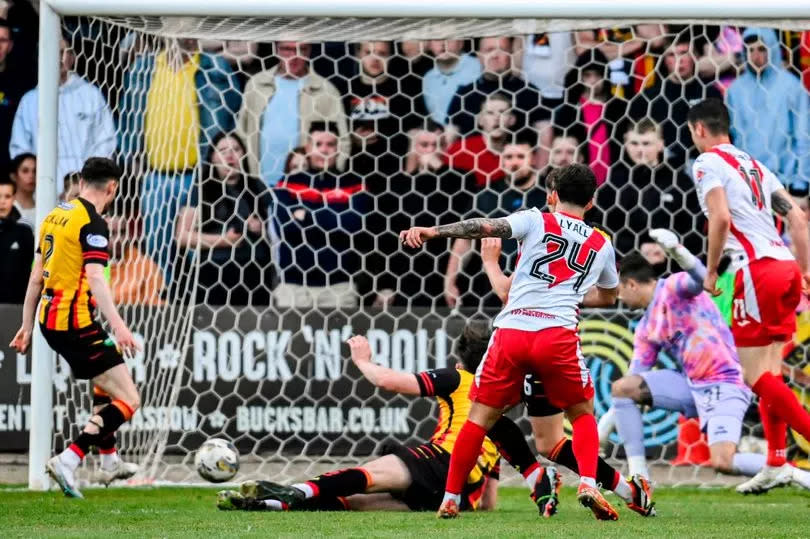 Lyall bagged his second goal of the season in the defeat at Firhill on Friday night