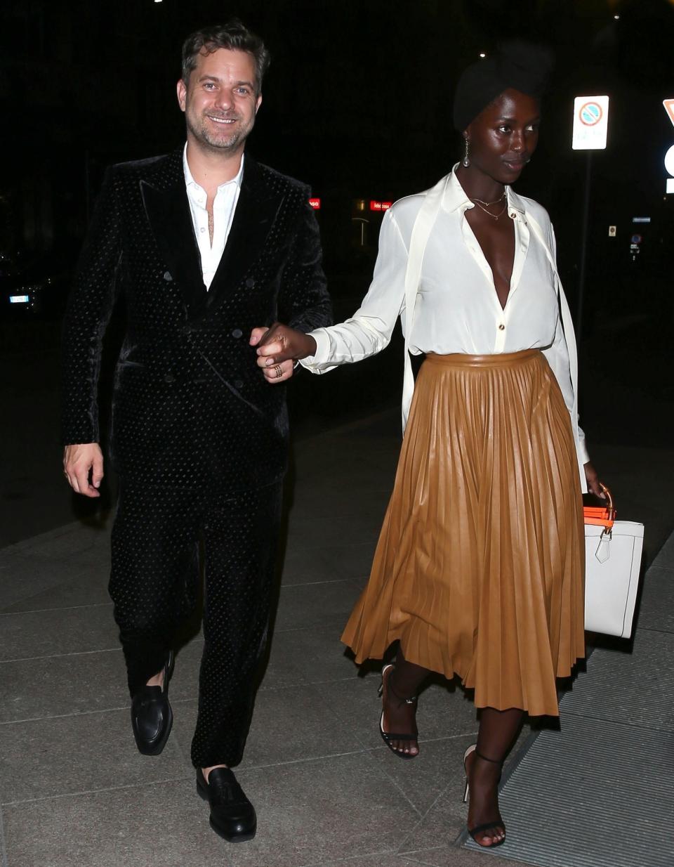 <p>Joshua Jackson and Jodie Turner-Smith get all glammed up for an evening out in Milan, Italy, on Sept. 23. </p>