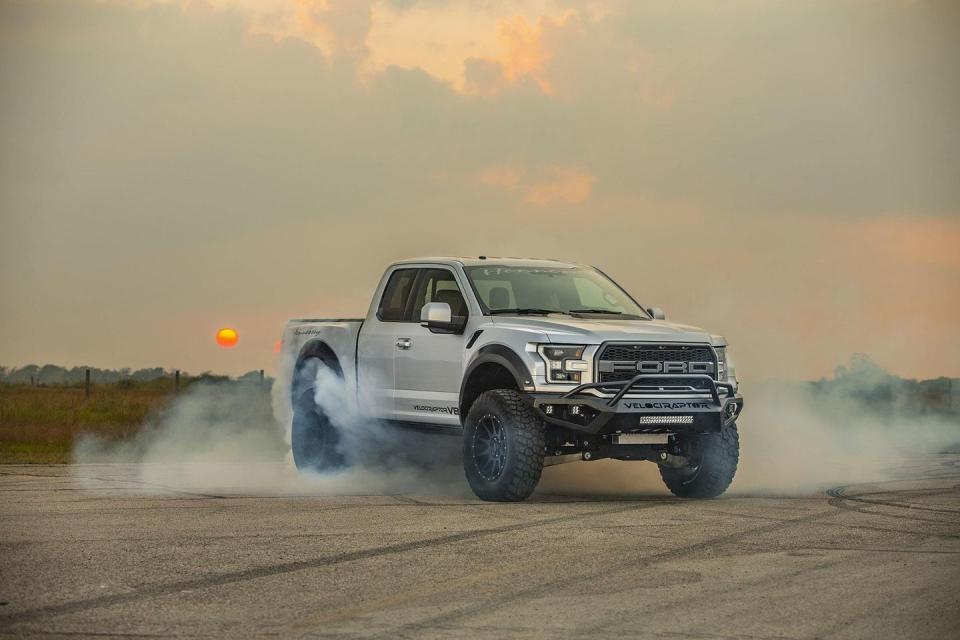 <p>If you're disappointed with the fact Ford decided not to put a V-8 in its latest Raptor, you're not the only one. Hennessey Performance currently offers a conversion that swaps out that Ecoboost twin-turbo V-6 for a supercharged 5.0-liter V-8 making over 750 horsepower. </p>