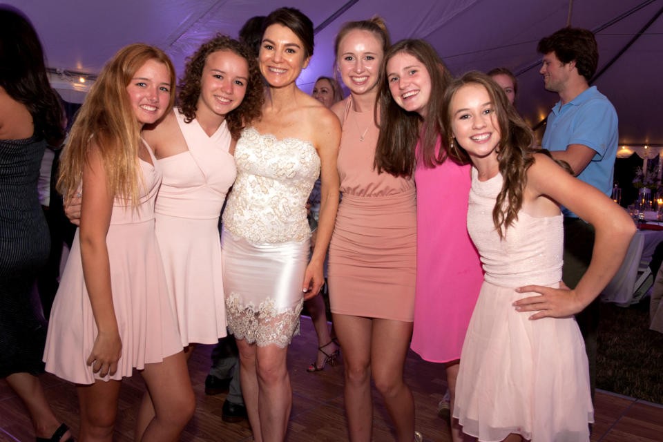 <p>From left: Georgia Kennedy Bailey, Mickey Kennedy, the bride, Riley Kennedy, Clare Kennedy and Rowen Kennedy</p>