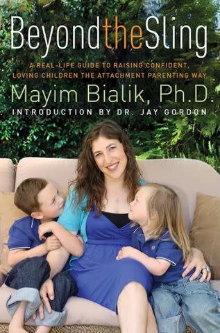 <p>Mayim Bialik</p> Mayim Bialik's book cover featuring her kids, Miles and Frederick